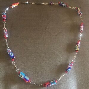 Vintage Murano Millefiori Beaded Necklace- 158A $80 or $65 w/offer